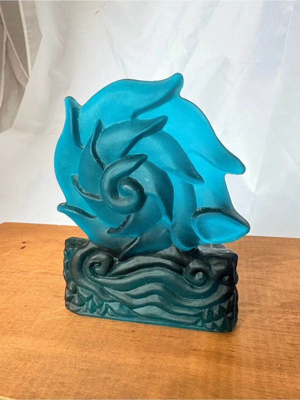 Anchor Hocking Blue Glass Nautilus Votive Holder